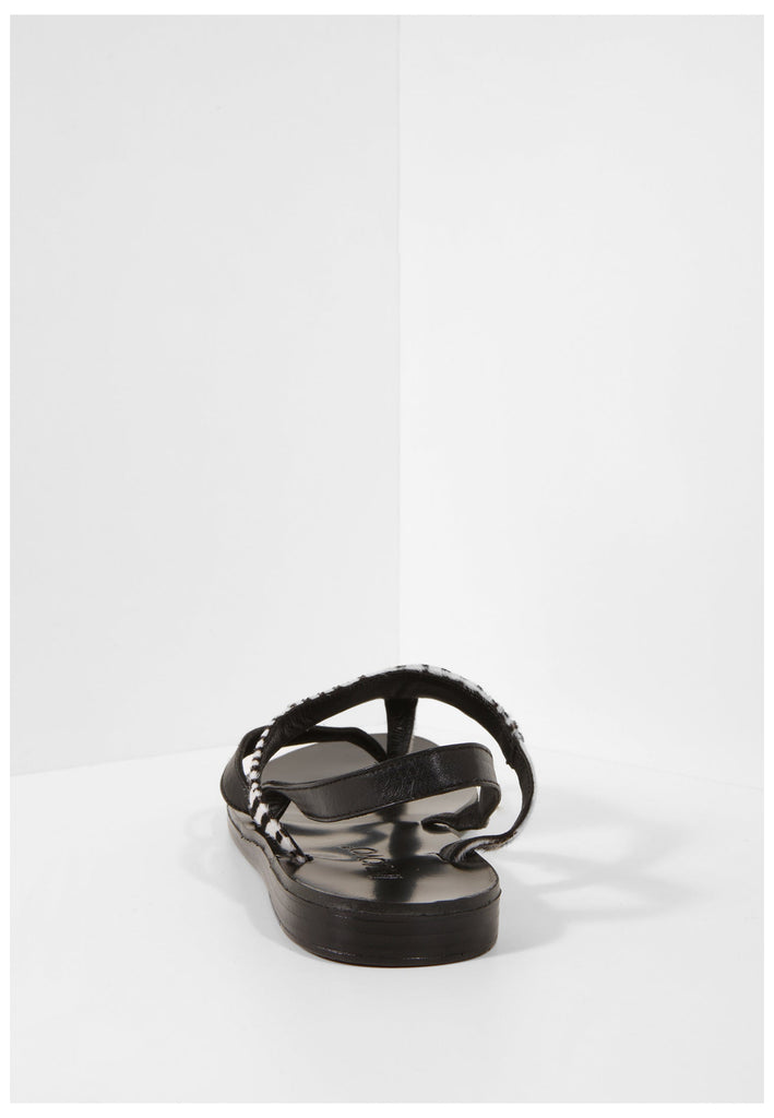 Inuovo Zehensteg Leder Schwarz/Weiß