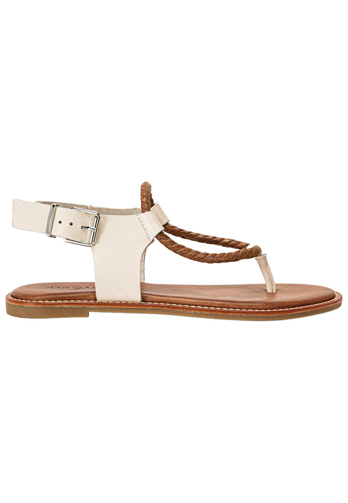 Inuovo Zehensteg Leder/Textil Beige