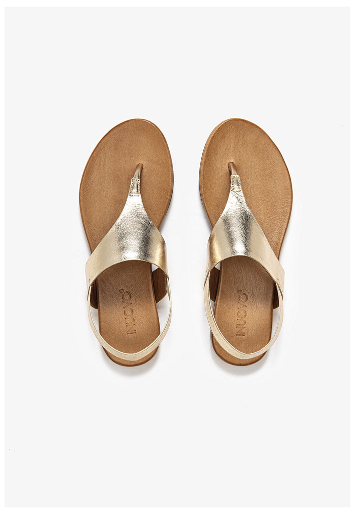 Inuovo Zehensteg Leder/Textil Gold