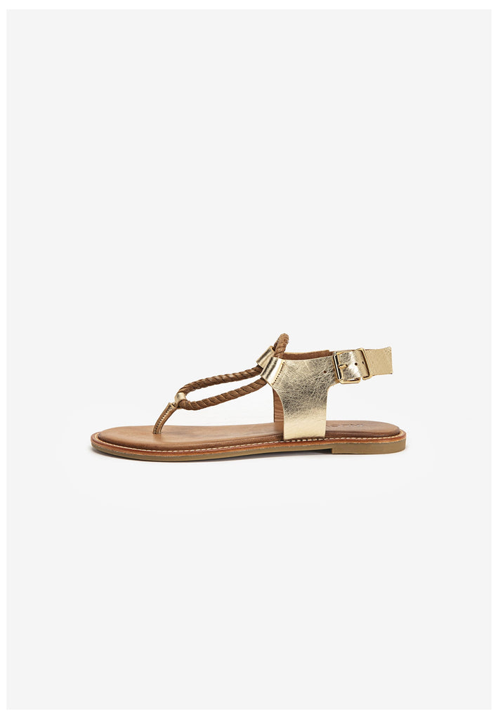 Inuovo Zehensteg Leder/Textil Gold