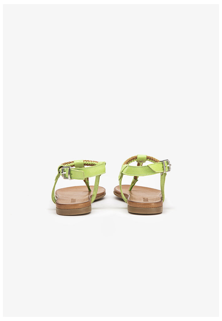 Inuovo Zehensteg Leder/Textil Pistachio