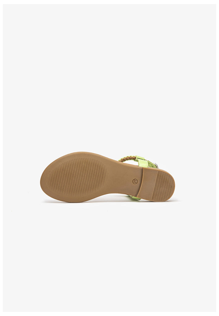 Inuovo Zehensteg Leder/Textil Pistachio