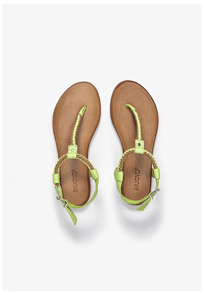 Inuovo Zehensteg Leder/Textil Pistachio