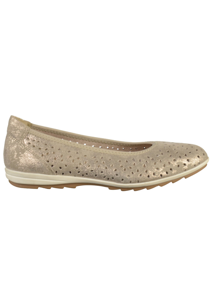 Jana Ballerinas Leder Taupe