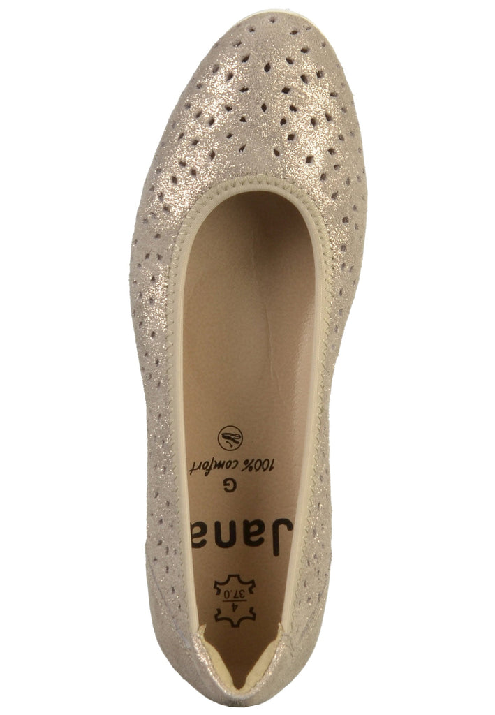 Jana Ballerinas Leder Taupe