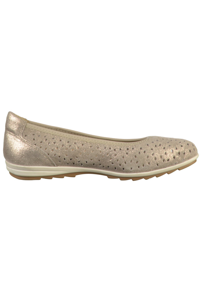 Jana Ballerinas Leder Taupe
