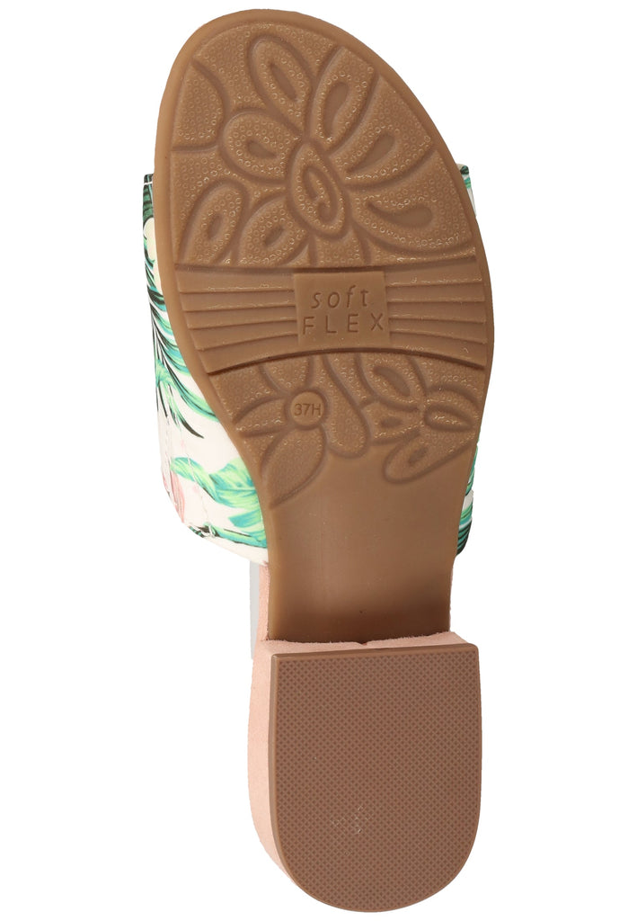 Jana Pantoletten Textil Weiß/Rosa