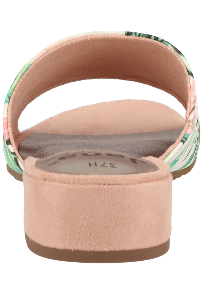 Jana Pantoletten Textil Weiß/Rosa