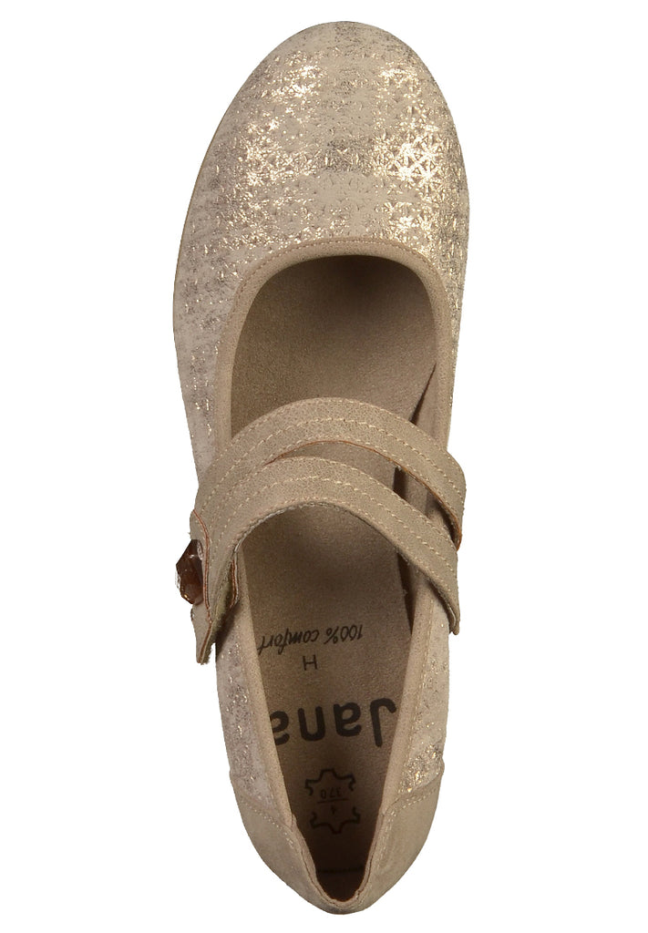 Jana Pumps Leder/Textil Taupe