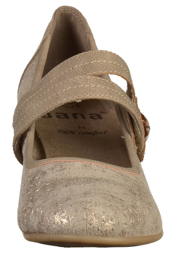 Jana Pumps Leder/Textil Taupe