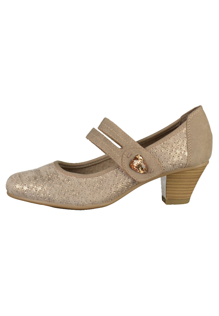 Jana Pumps Leder/Textil Taupe