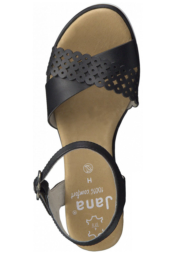 Jana Sandalen Glattleder Schwarz