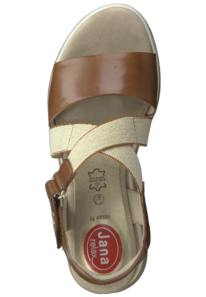 Jana Sandalen Leder Cognac