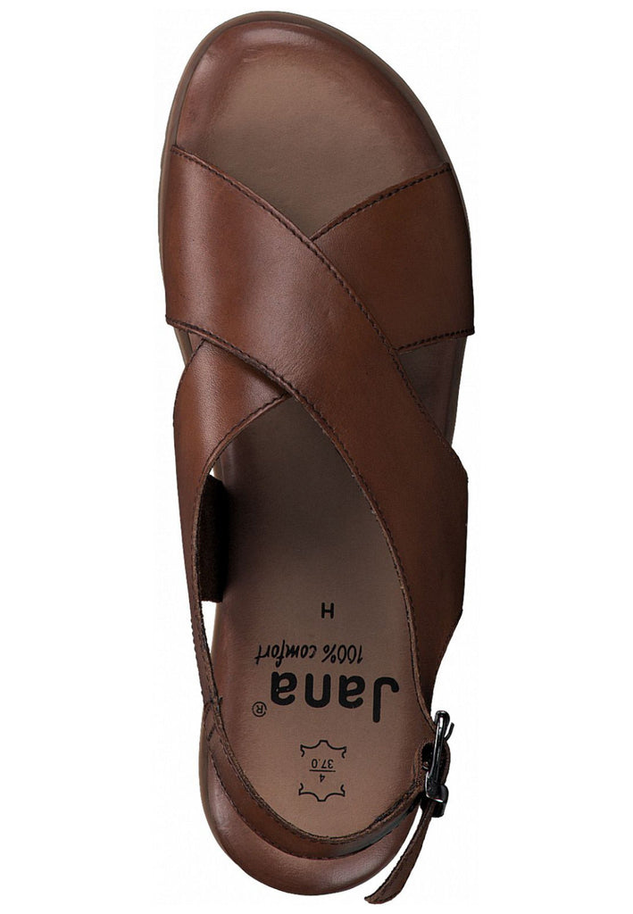 Jana Sandalen Leder Cognac