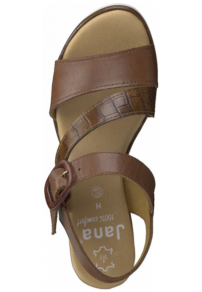 Jana Sandalen Leder/Synthetik Cognac