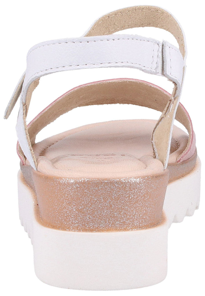 Jana Sandalen Leder Weiß/Rosa