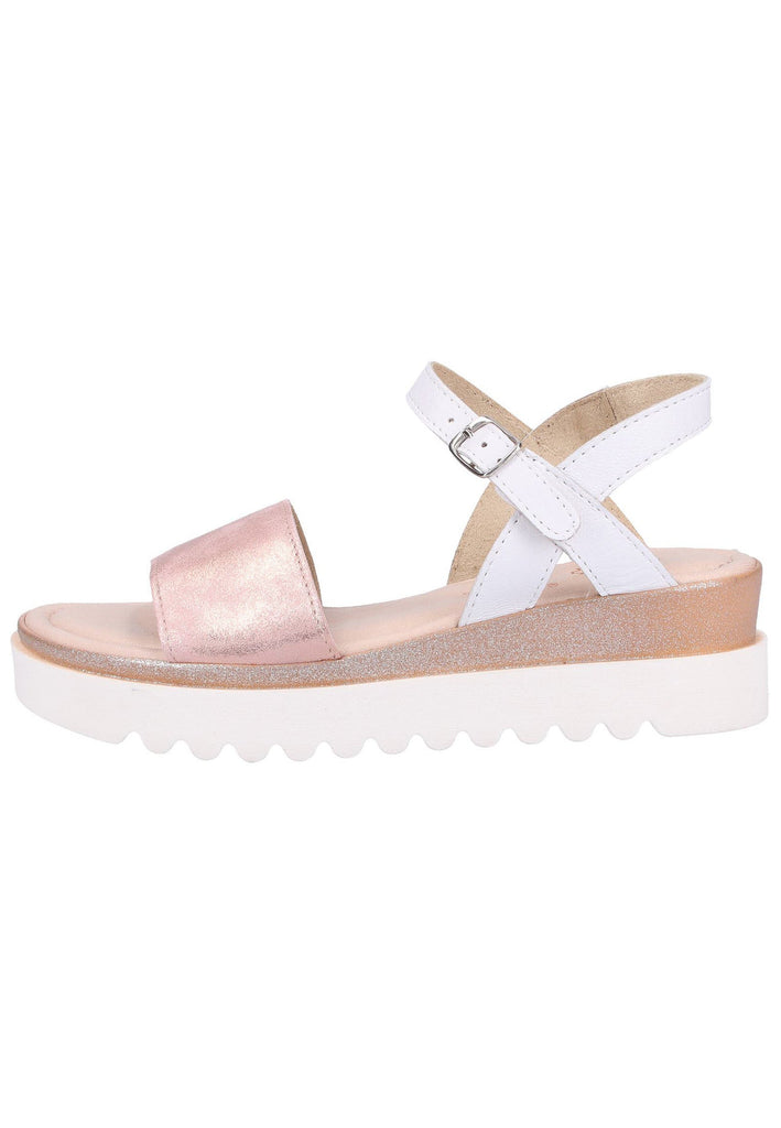 Jana Sandalen Leder Weiß/Rosa