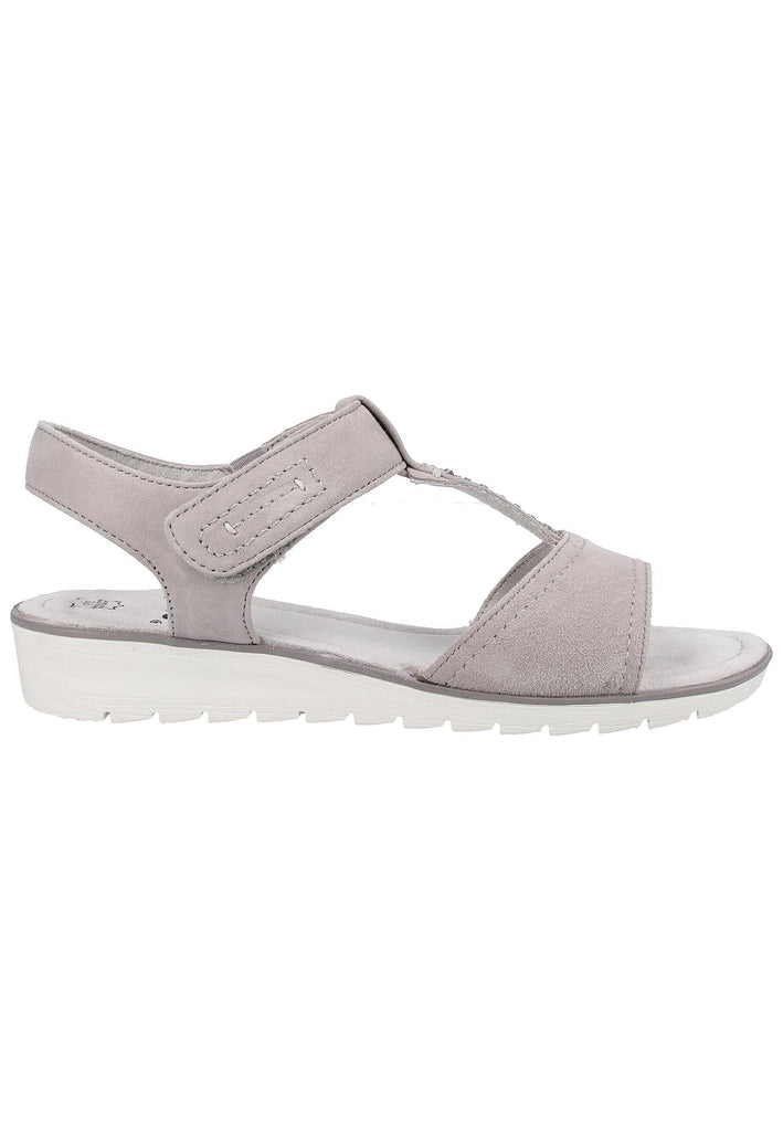 Jana Sandalen Nubukleder Hellgrau
