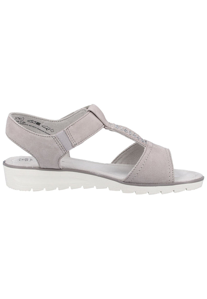 Jana Sandalen Nubukleder Hellgrau