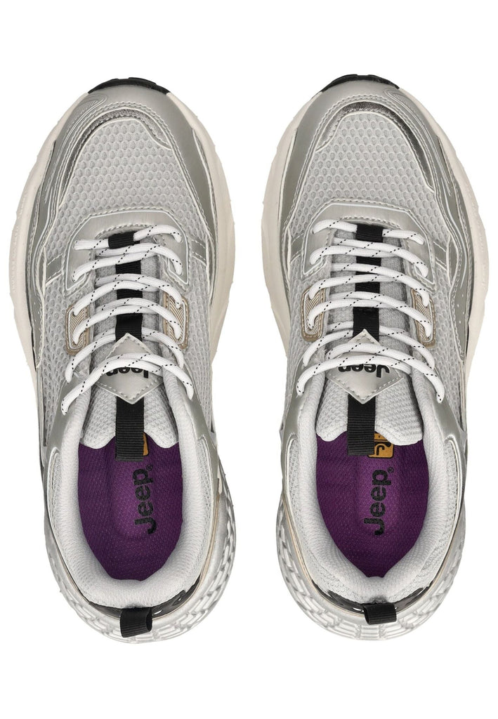 JEEP Sneaker Lederimitat/Textil Silber