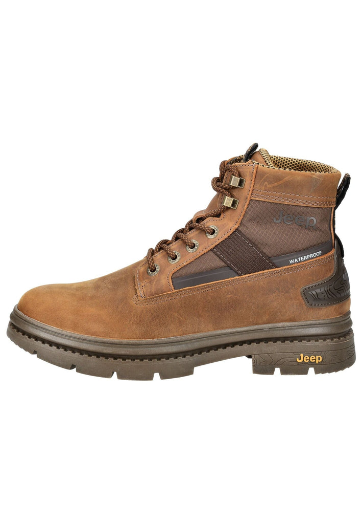 JEEP Stiefelette Leder/Textil Dunkelbraun