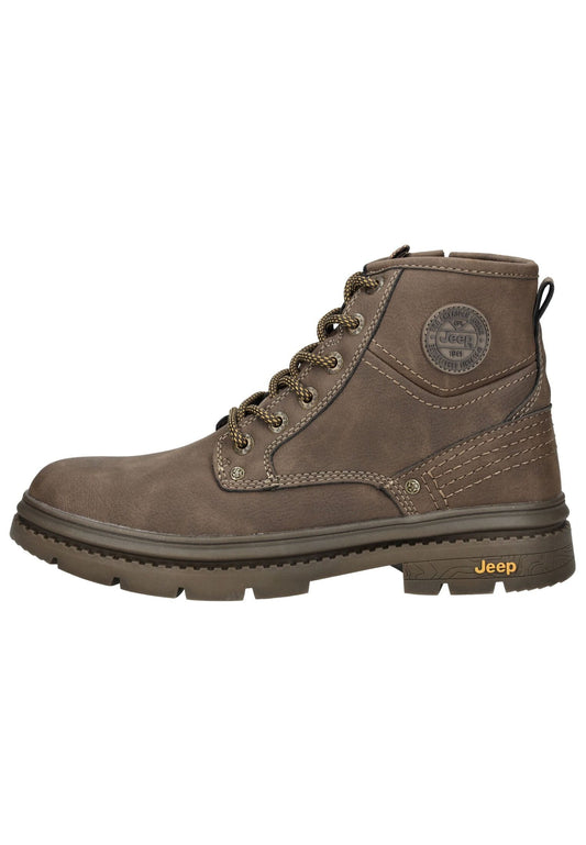 JEEP Stiefelette Leder/Textil Dunkelbraun