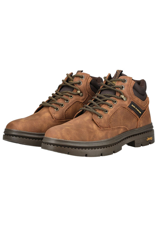 JEEP Stiefelette Lederimitat/Textil Cognac