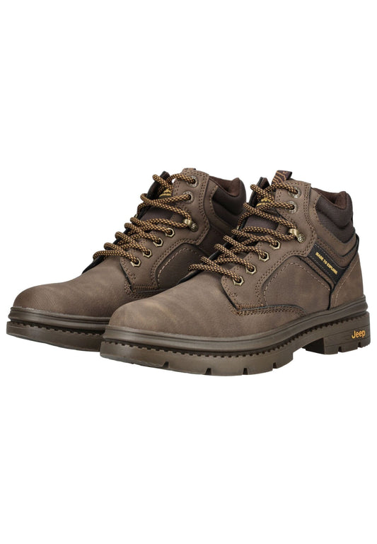 JEEP Stiefelette Lederimitat/Textil Dunkelbraun