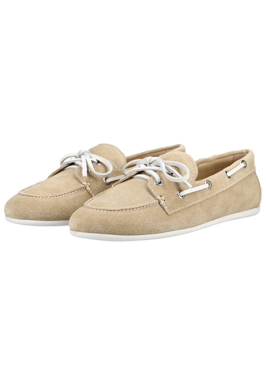 Jeffrey Campbell Halbschuhe Veloursleder Beige/Weiß