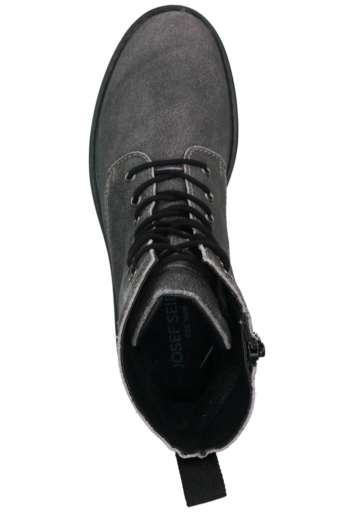 Josef Seibel Stiefelette Leder Grau/Lila Warmfutter
