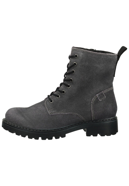 Josef Seibel Stiefelette Leder Grau/Lila Warmfutter