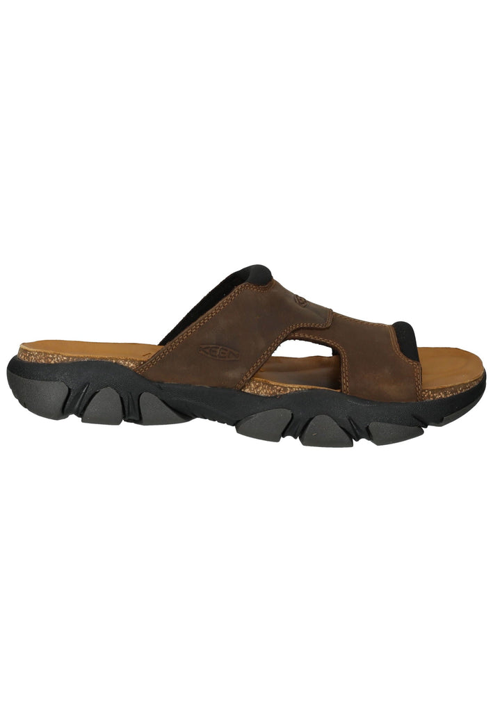 Keen Pantoletten Leder/Textil Braun/Schwarz