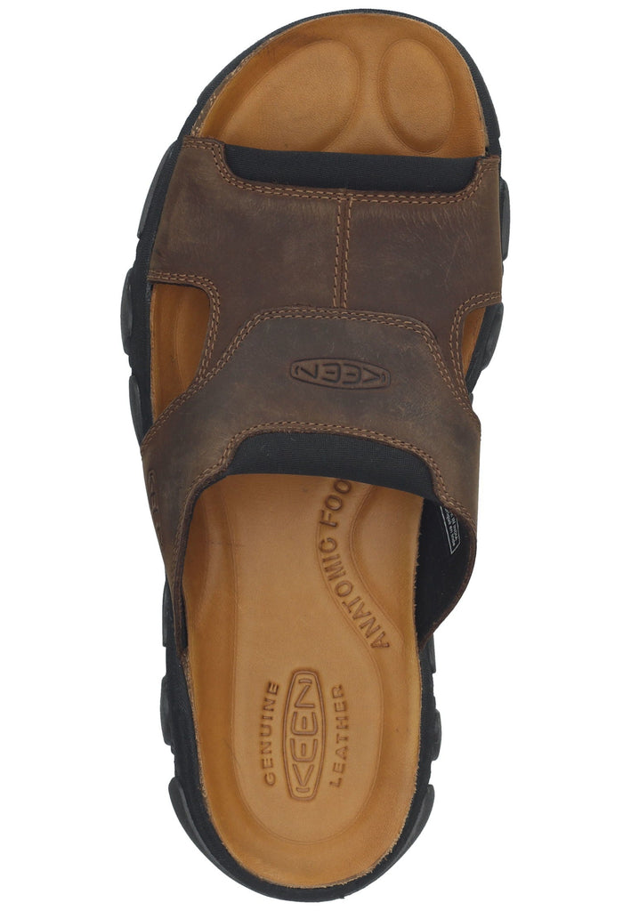 Keen Pantoletten Leder/Textil Braun/Schwarz