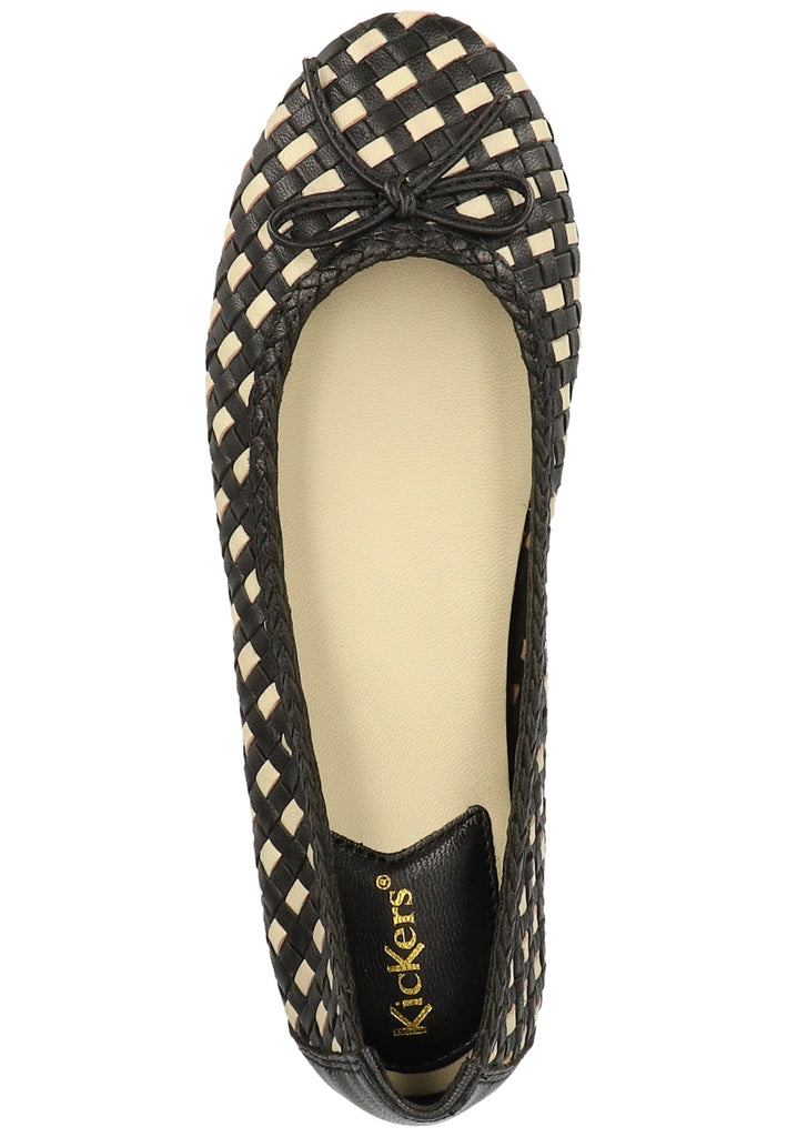 Kickers Ballerinas Leder Schwarz/Weiß