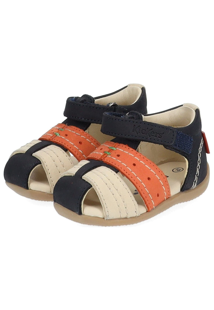 Kickers Halbschuhe Leder Blau/Beige