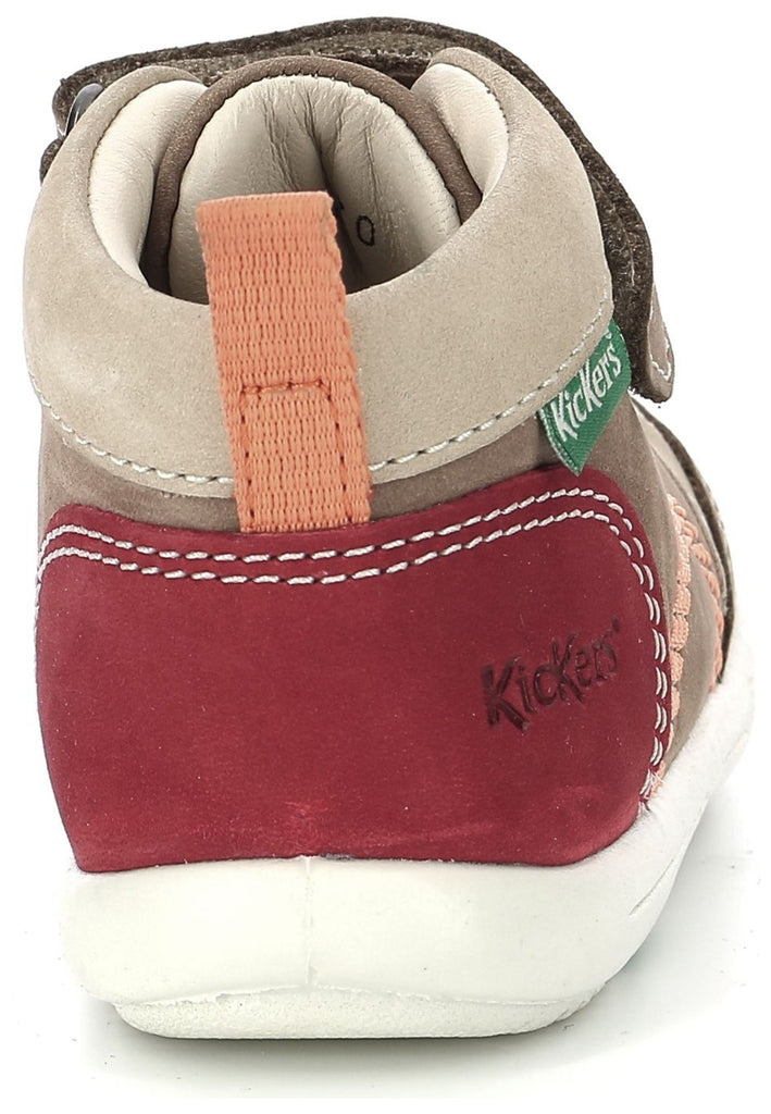 Kickers Halbschuhe Nubukleder Beige/Rot