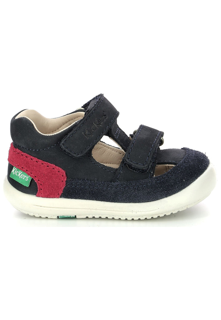 Kickers Halbschuhe Nubukleder Blau/Rot