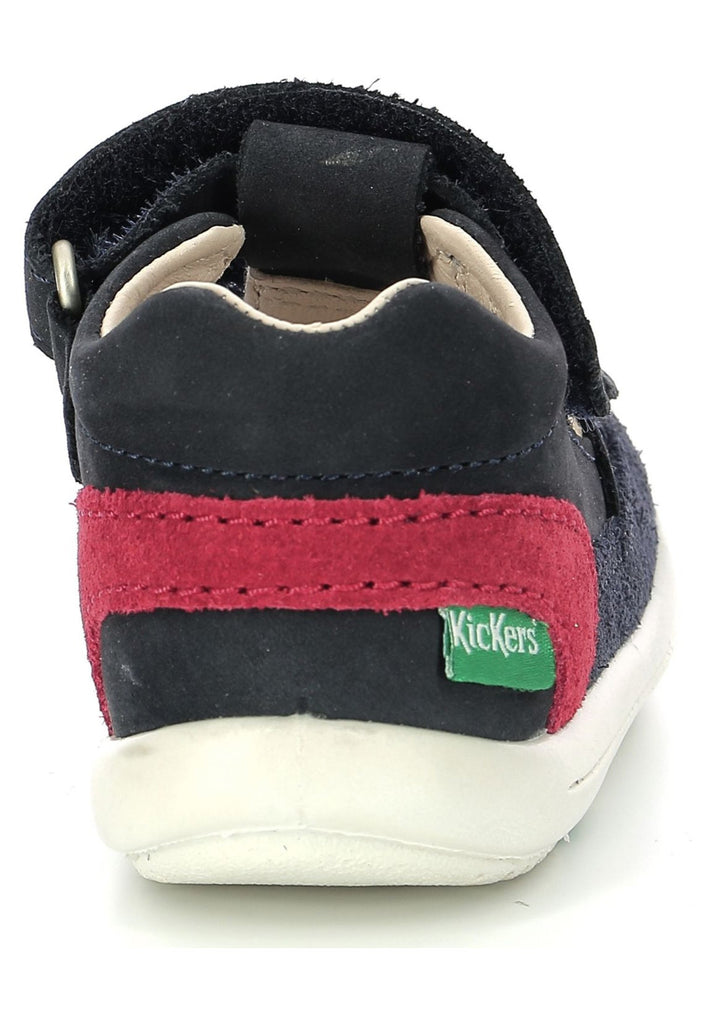 Kickers Halbschuhe Nubukleder Blau/Rot