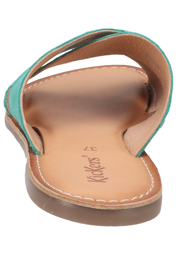 Kickers Pantoletten Veloursleder Grün