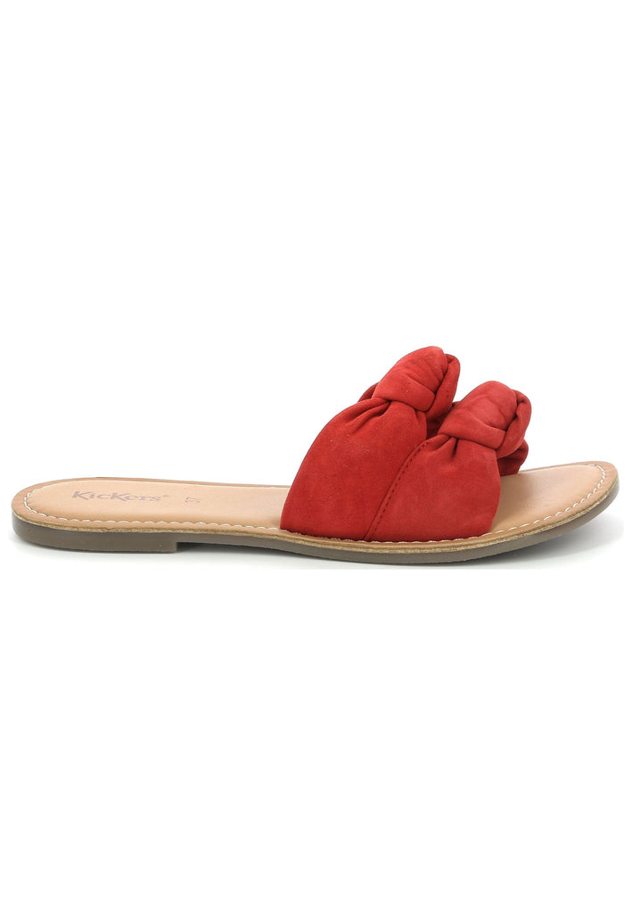 Kickers Pantoletten Veloursleder Rot