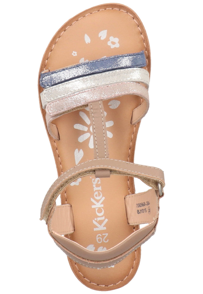 Kickers Sandalen Leder Beige/Blau