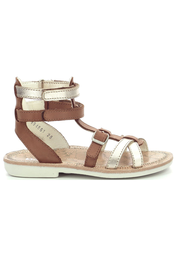 Kickers Sandalen Leder Braun/Silber