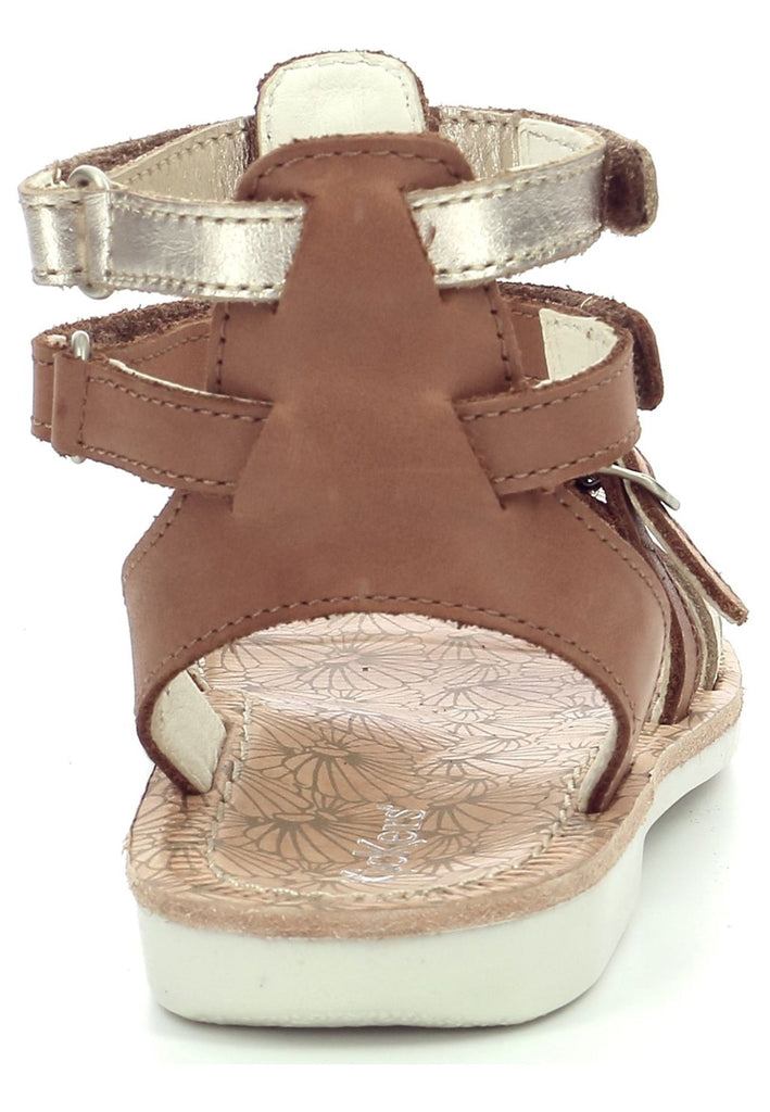 Kickers Sandalen Leder Braun/Silber