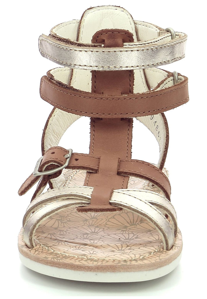 Kickers Sandalen Leder Braun/Silber