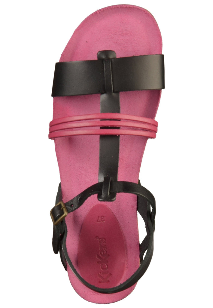 Kickers Sandalen Leder Schwarz/Pink