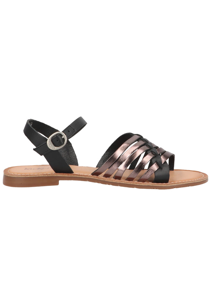 Kickers Sandalen Leder Schwarz/Silber