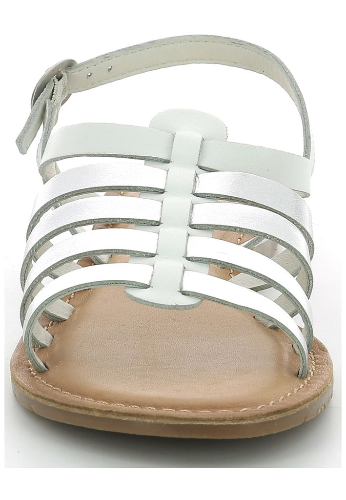 Kickers Sandalen Leder Weiß/Silber
