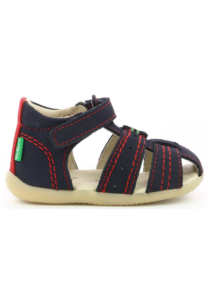 Kickers Sandalen Nubukleder Blau/Rot