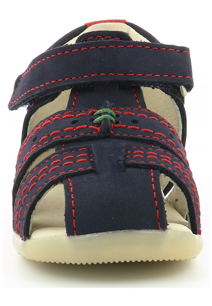 Kickers Sandalen Nubukleder Blau/Rot