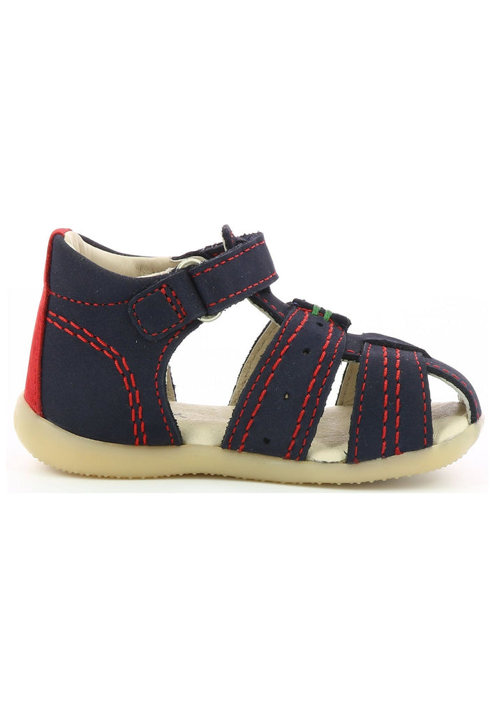 Kickers Sandalen Nubukleder Blau/Rot